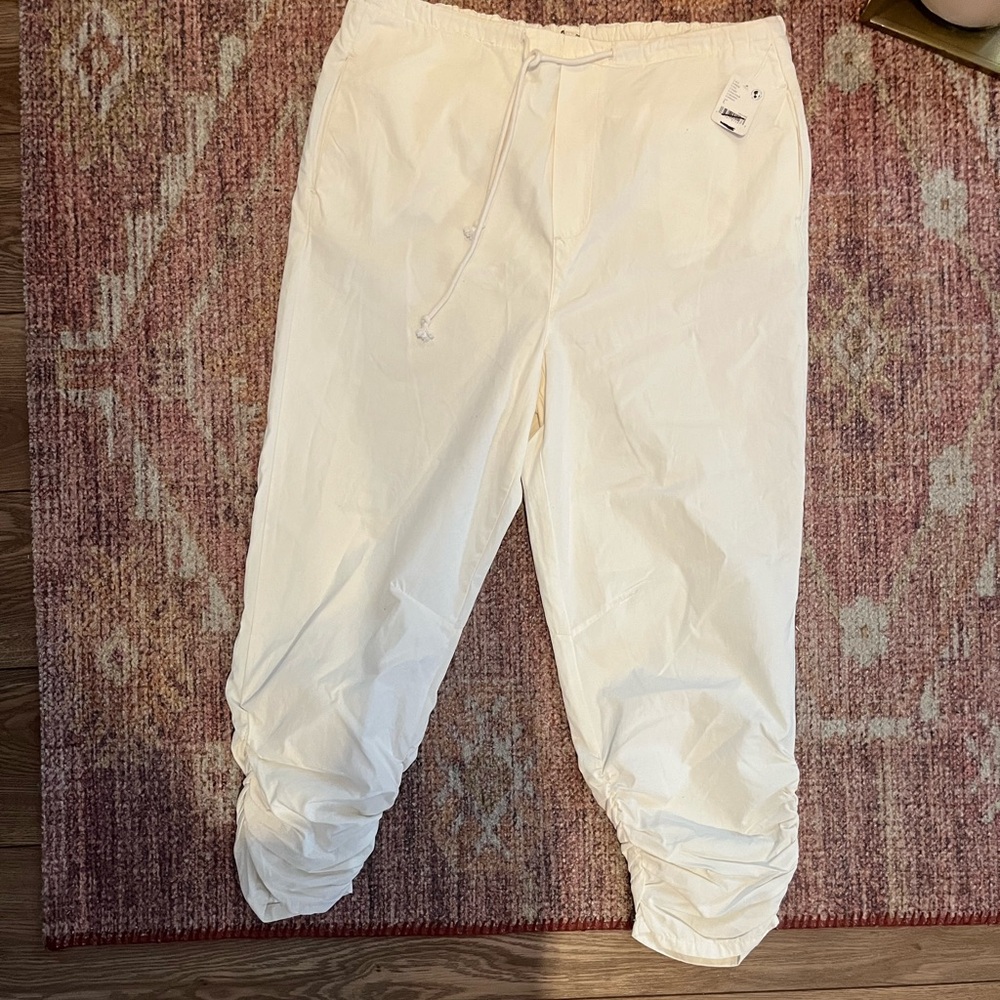 Free People Cream Drawstring Joggers